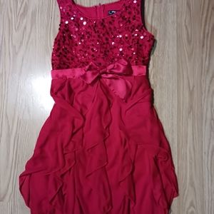 Girls Sequin Hearts red Christmas Dress size 8
